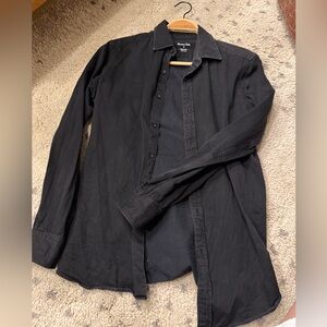 Massimo Dutti denim button-down shirt black Medium